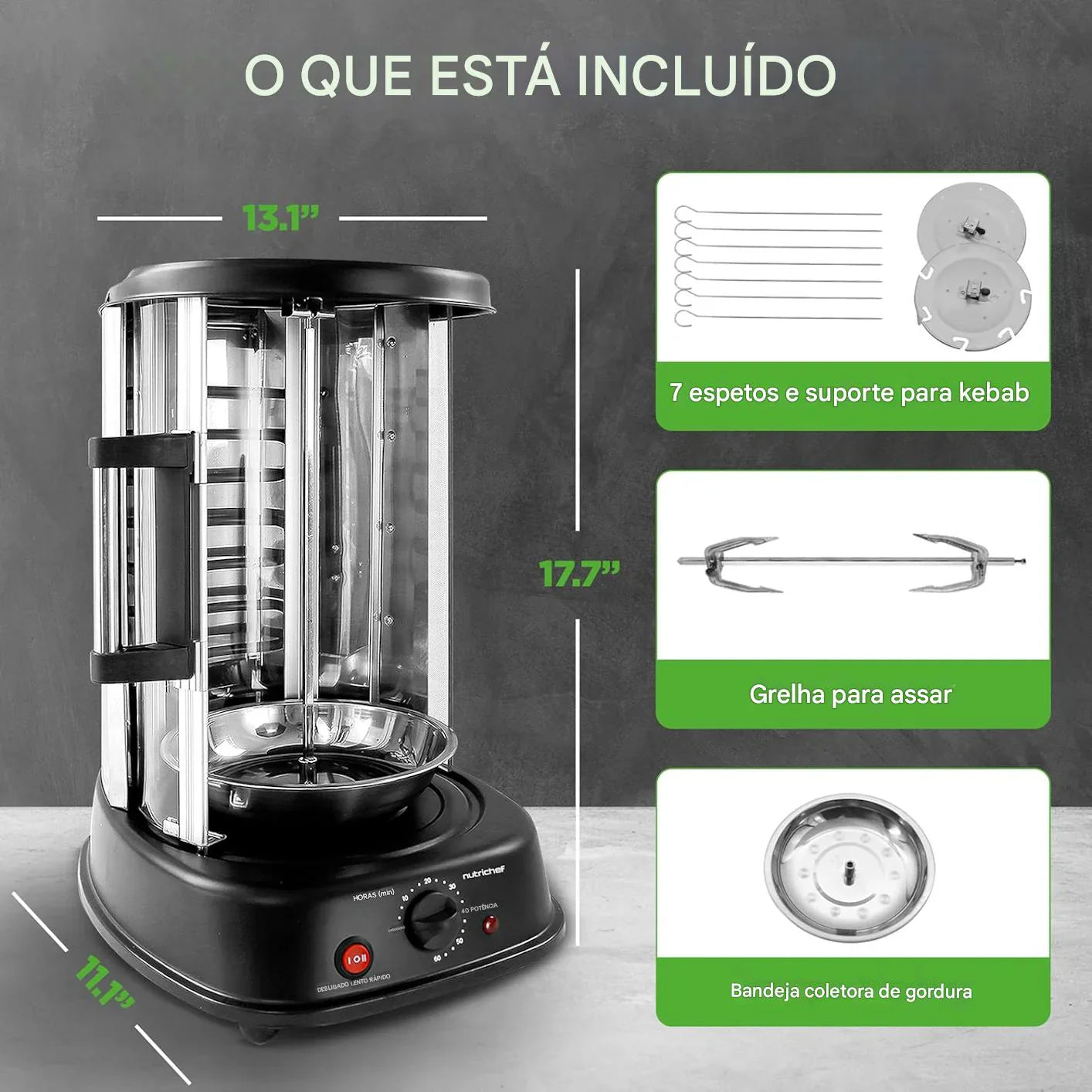 Forno Giratório Vertical NutriChef