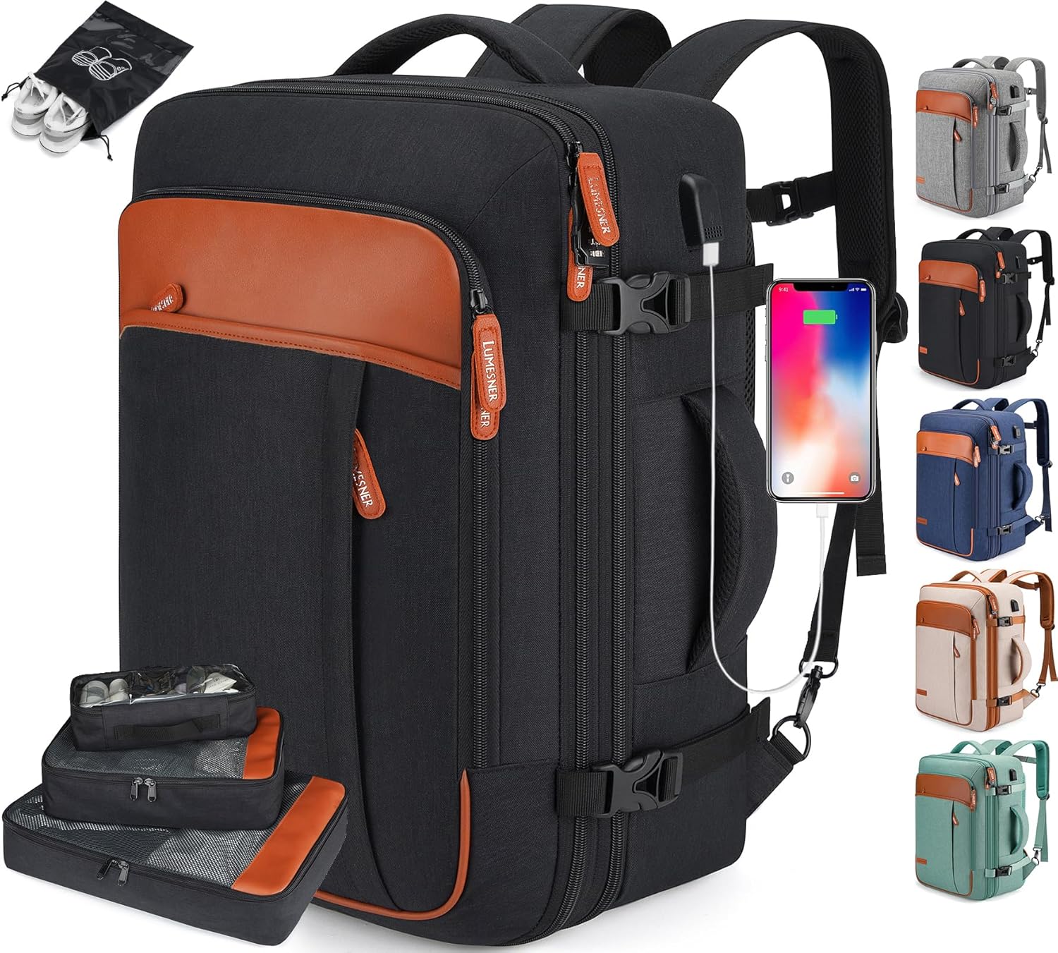 Mochila de Viagem Feminina VersaBag + 3 Necessaires GRÁTIS