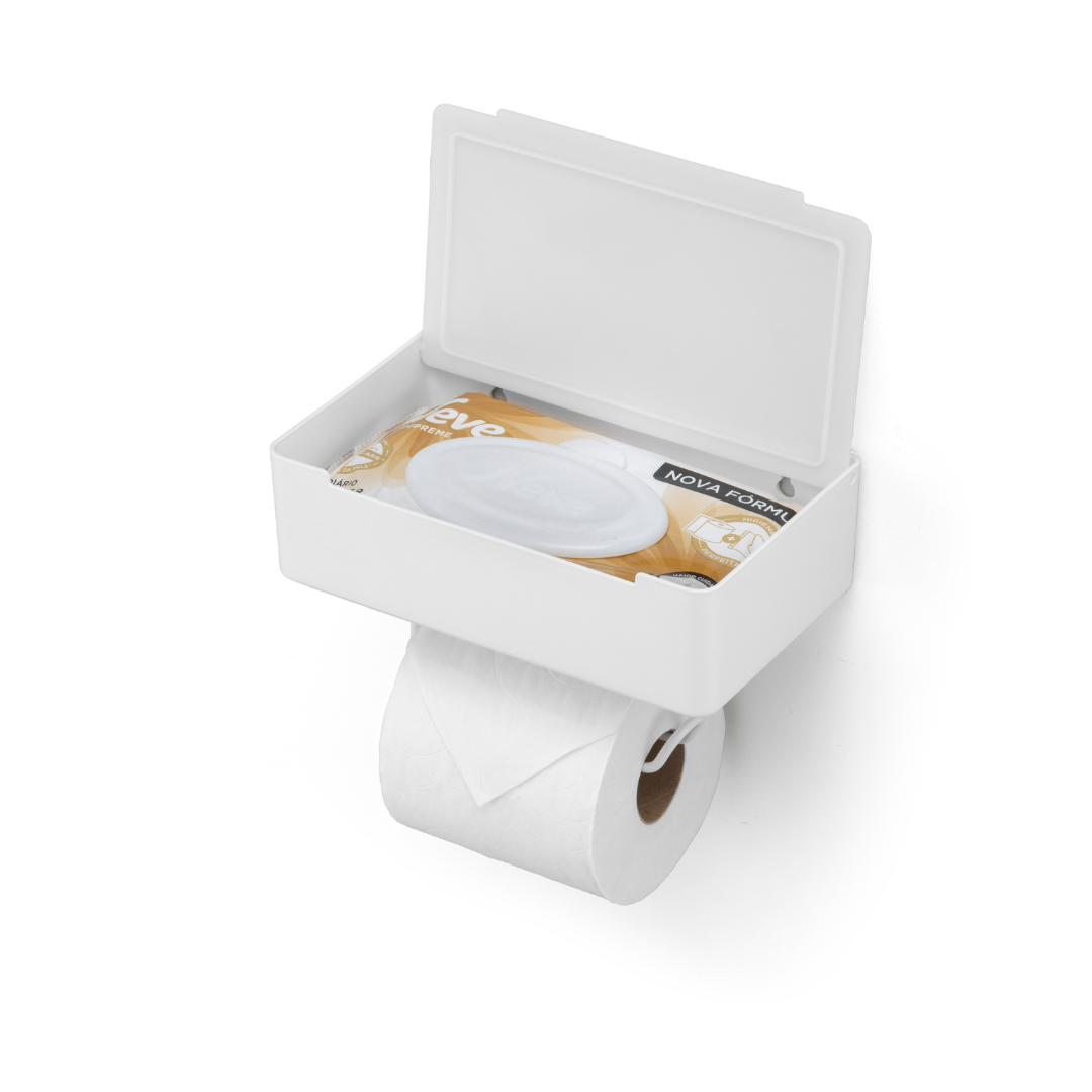 Suporte Papel Higiênico com Porta Objetos 3M Branco