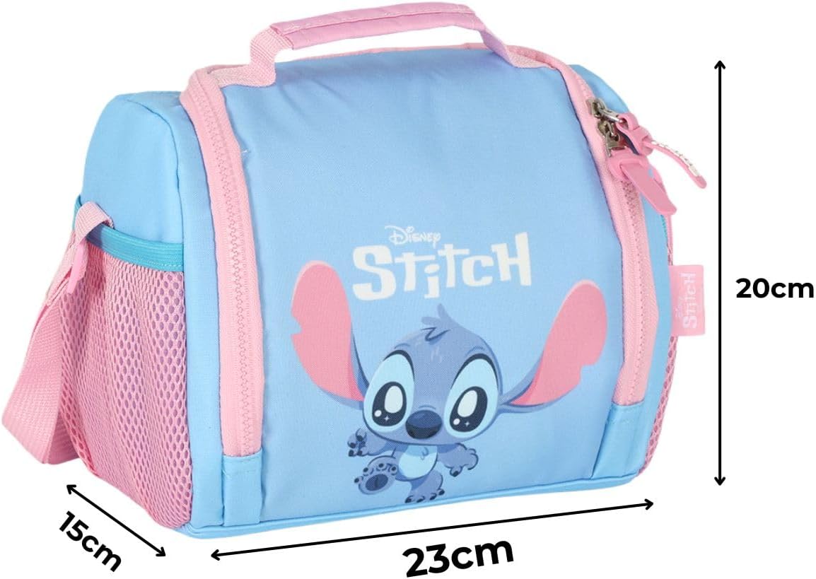 Kit Mochila Rodinhas Stitch Lancheira e Estojo