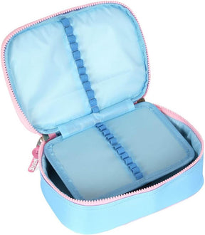 Kit Mochila Rodinhas Stitch Lancheira e Estojo