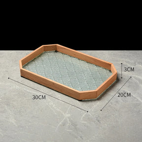 Bandeja de Vidro Organizadora com Base Floral